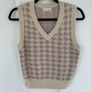 Becool Houndstooth Sweater Vest | Color: Tan/Mauve | Size: S/M